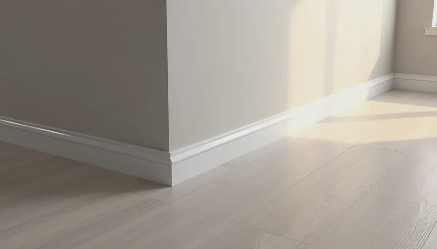 Perimeter detail of installed LVP showing expansion gap Flooring perimeter and expansion gap detail in kitchen