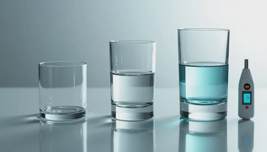 Window glazing samples prepared for UV measurement Glass samples and UV meter for transmission testing