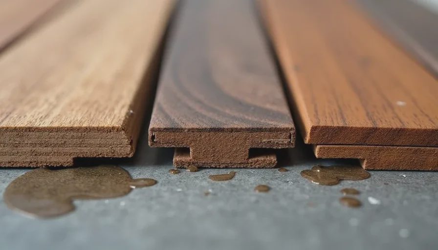 Seam condition of budget versus premium LVP after testing LVP locking joints compared after durability testing