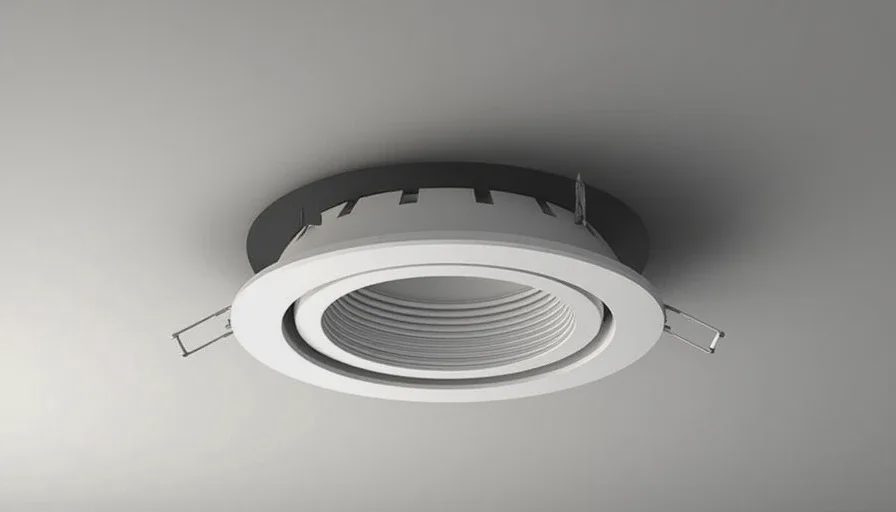 Deep-baffle recessed downlight interior detail