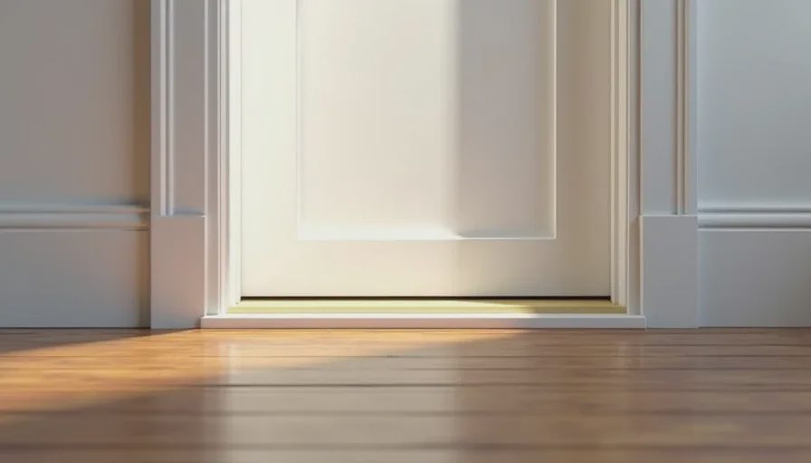Door bottom with acoustic sweep installed