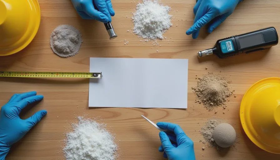 Core tools used for home product evaluation Product testing tools and material samples