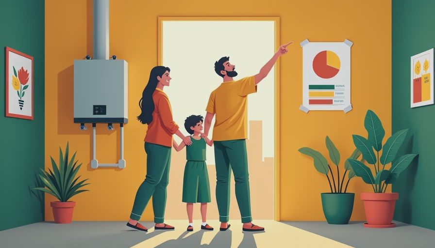 Illustration for pros and cons of a tankless hot water heater