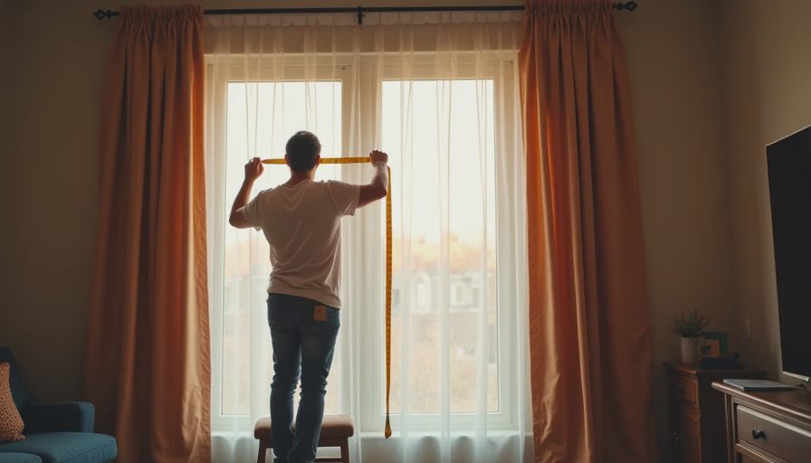 Visual context for how to measure for curtains