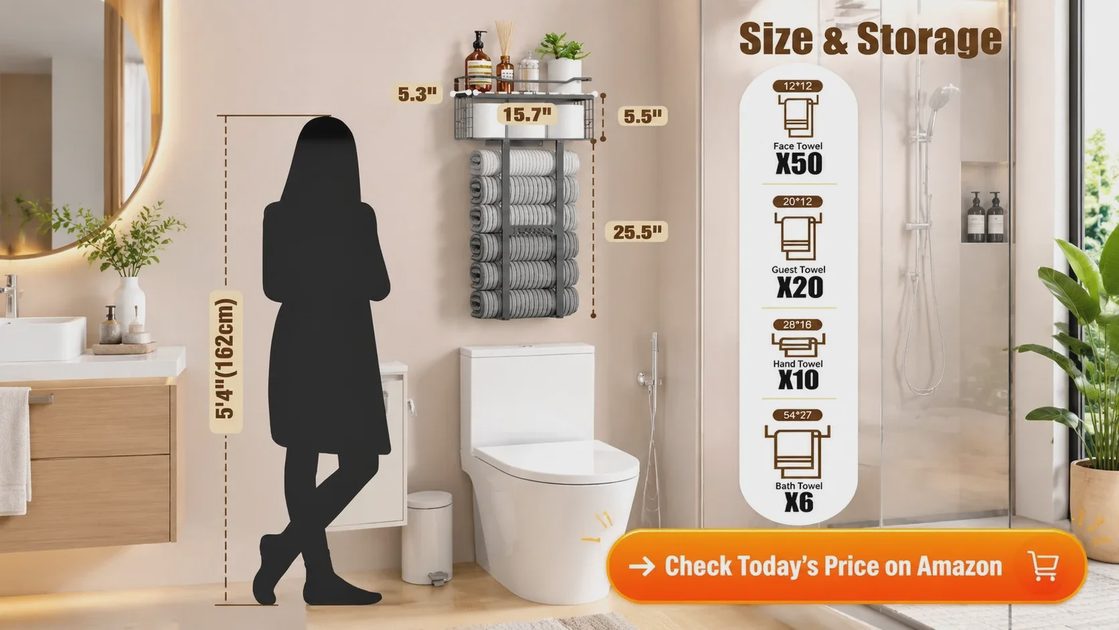 Get the Aetyord 31" Wall-Mounted Towel Rack holds up to real family life .