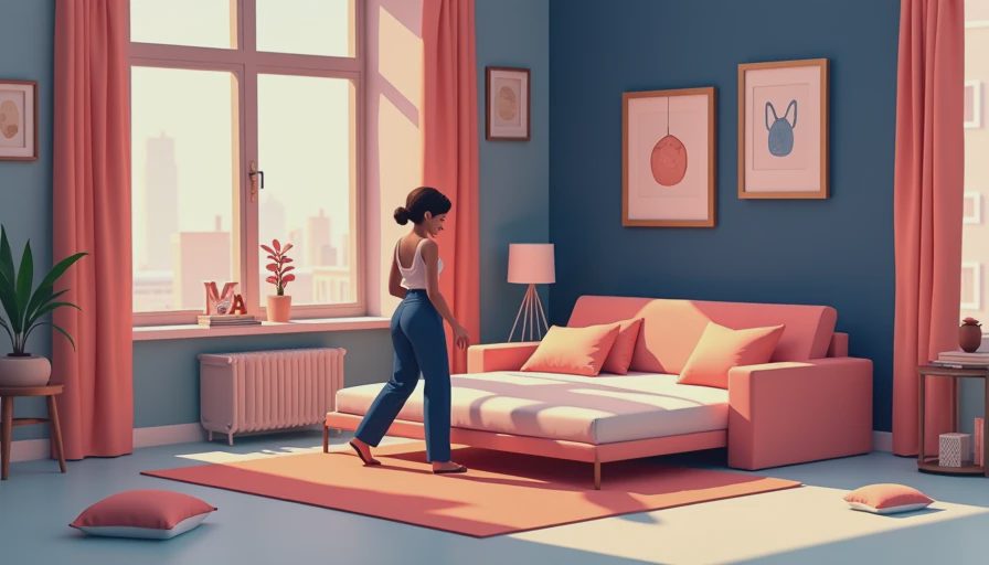 Visual context for floor sofa bed