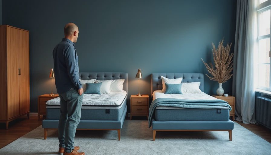Visual context for full vs queen mattress size