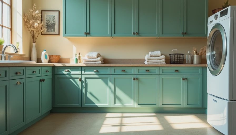Visual context for small laundry room decor