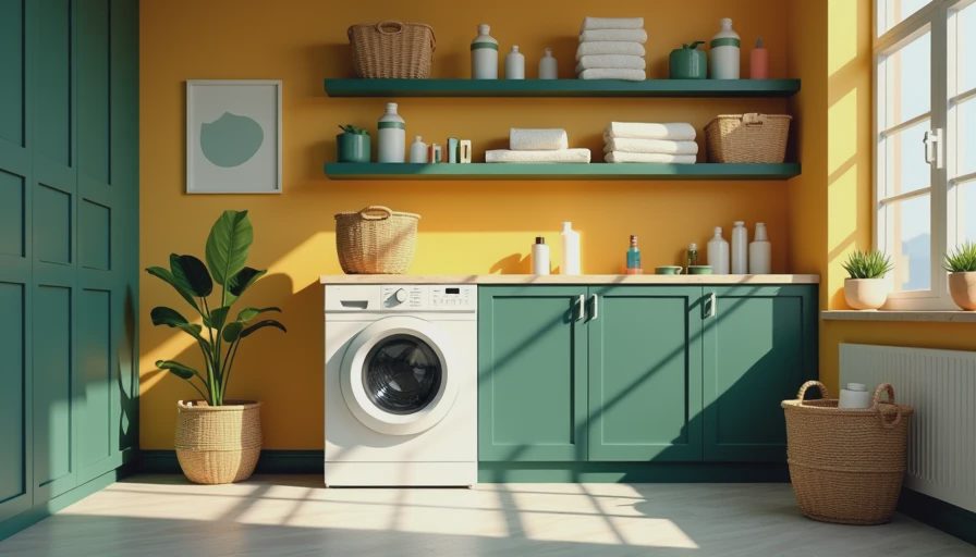 Visual context for small laundry room organization ideas